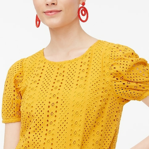 J. Crew Tops - J.Crew Eyelet Puff-Sleeve Top in Size S, M
